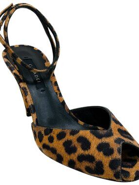 Casadei Cheeta Print Peep Toe Ankle Strap Malesia Pumps
